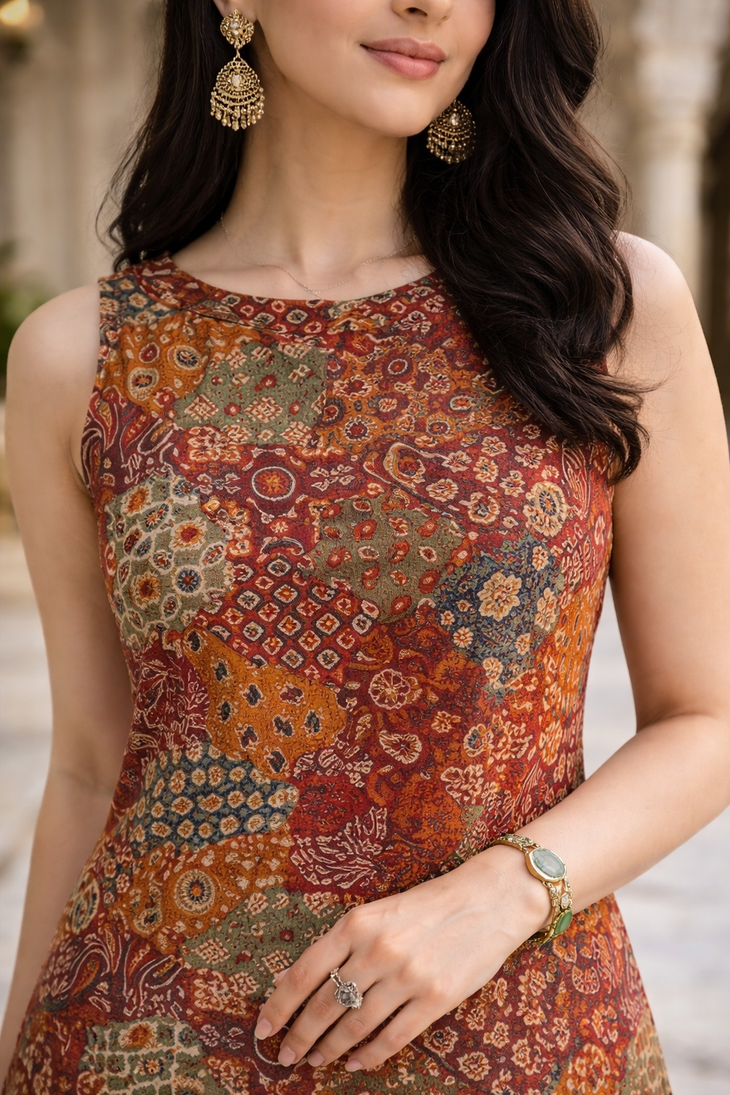 Printed A-Line Kurta Pant Set