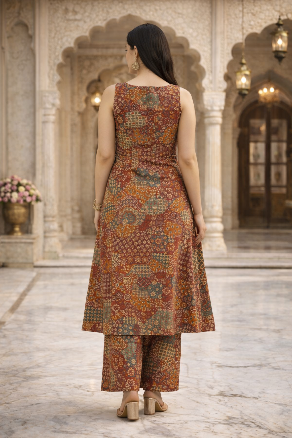 Printed A-Line Kurta Pant Set