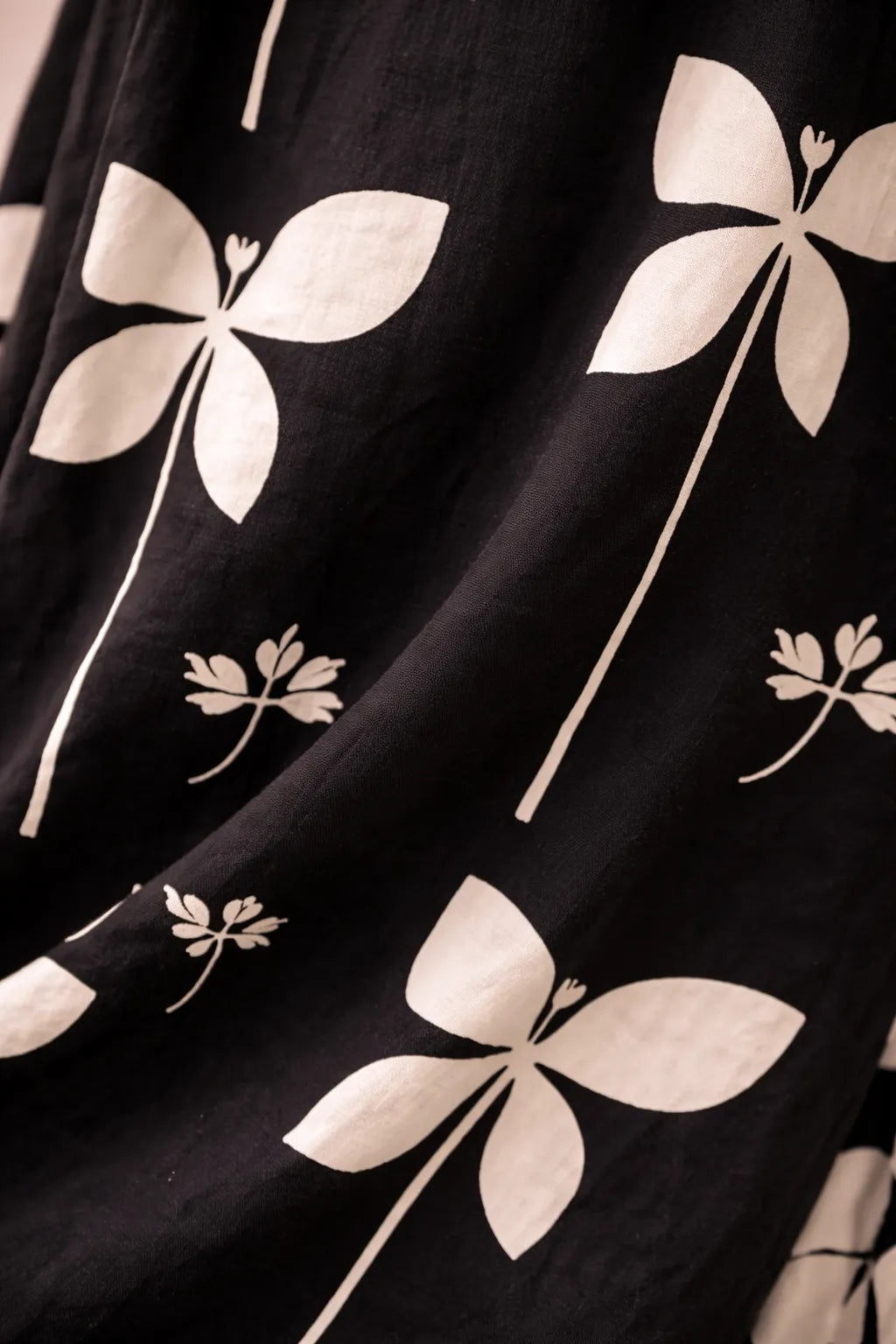 Black Printed Viscose Rayon Kurta Set for Women