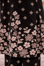 Elegant Black Floral Printed Viscose Rayon Kurta Set for Women