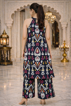 Printed Halter Kurta Pant Set