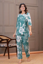 Floral Print Kurta Pant Set