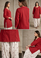 Nazakat :- A Red Faasri Salwar Kurta Set