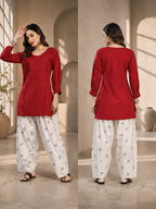 Nazakat :- A Red Faasri Salwar Kurta Set